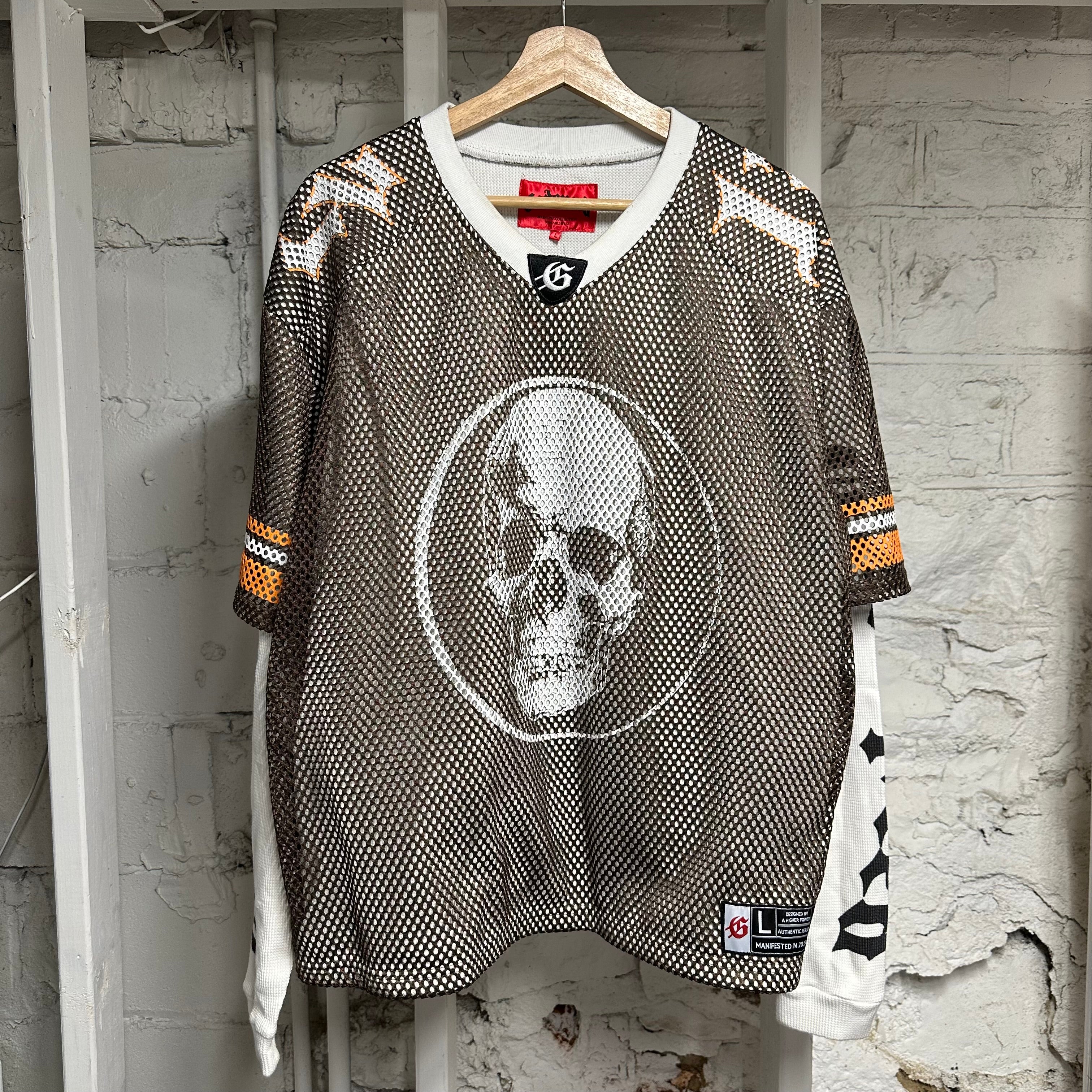 Godpseed Skull Thermal Mesh Brown Long Sleeve Sz L