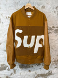 Supreme Big Logo Brown Varsity Jacket Sz L