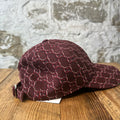 Gucci Red GG Monogram Maroon Hat Sz L
