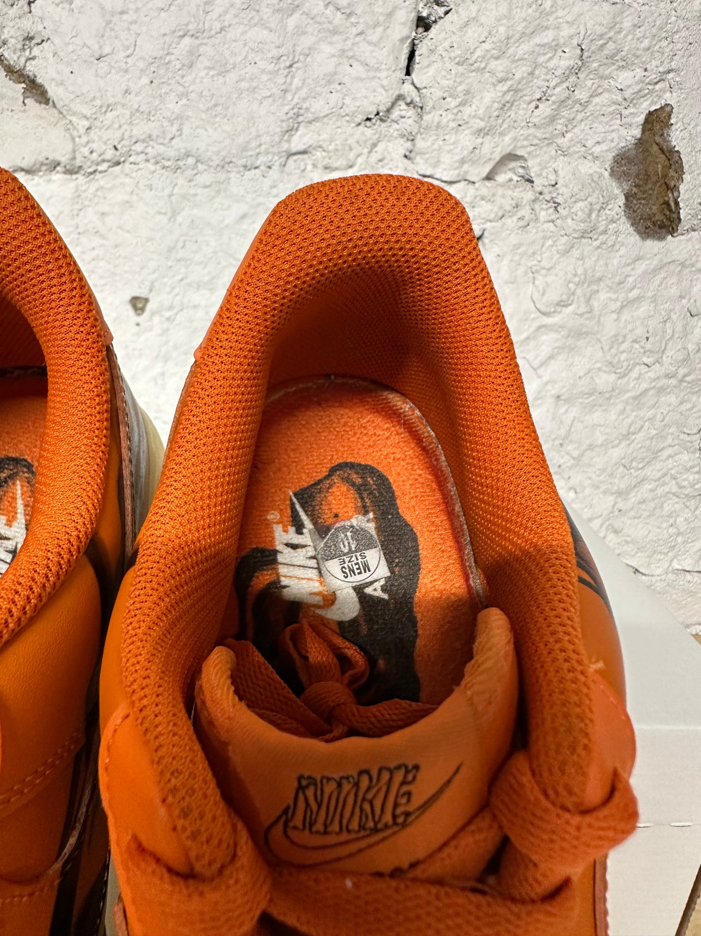 AF1 Orange Skeleton Sz 10