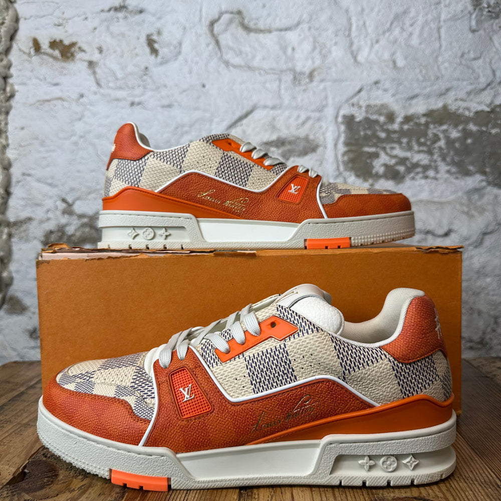 Louis Vuitton Damier Azur Orange Trainer Sneaker Sz 10.5 (9LV)