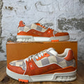 Louis Vuitton Damier Azur Orange Trainer Sneaker Sz 10.5 (9LV)