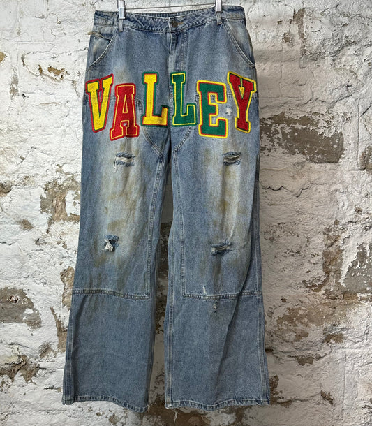 Vale Collage Painter Blue Denim Jeans Sz 32