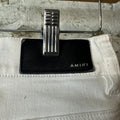 Amiri MX1 White Leather White Denim Jeans Sz 30