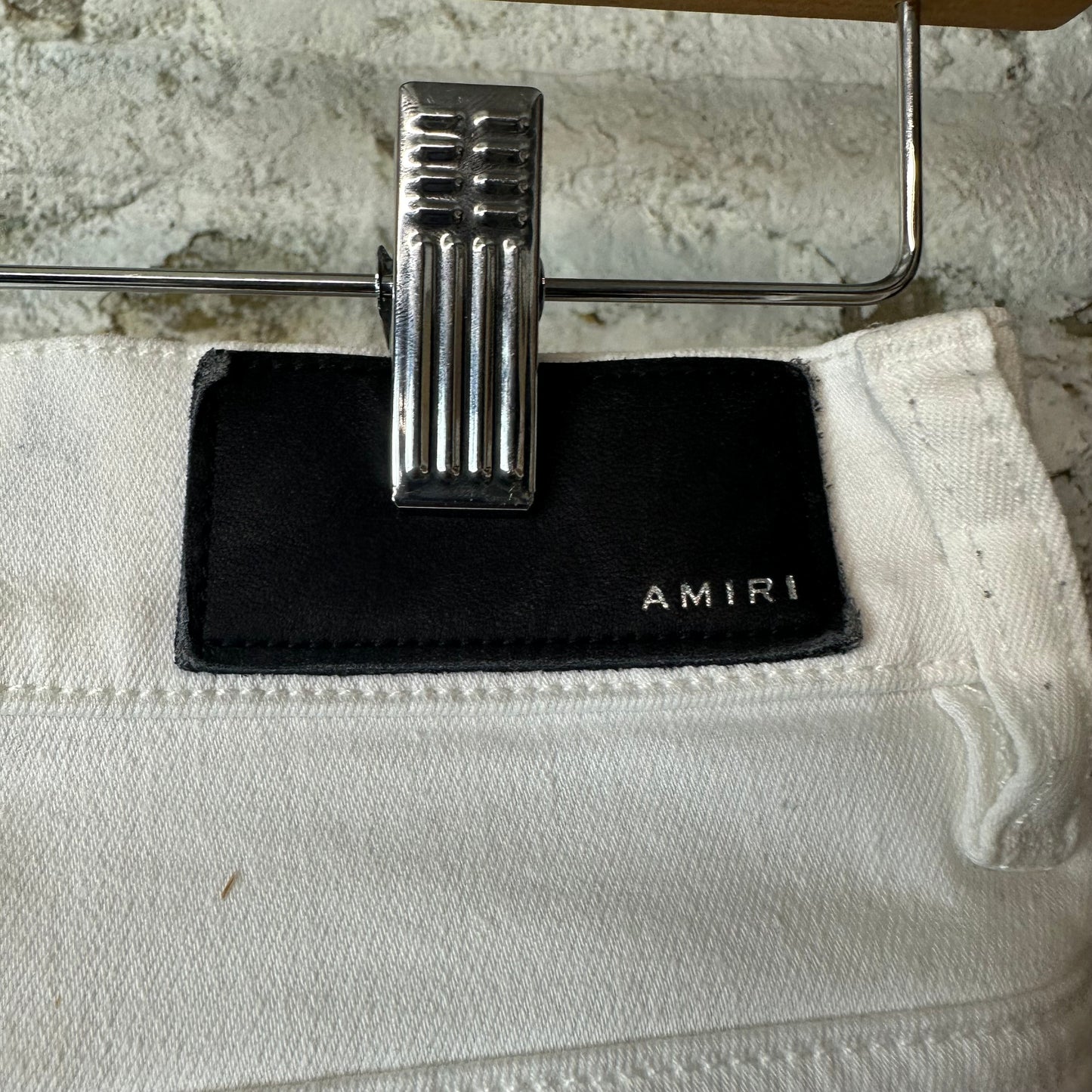 Amiri MX1 White Leather White Denim Jeans Sz 30