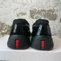 Prada Americas Cup Triple Black Patent Sneaker Sz 9.5