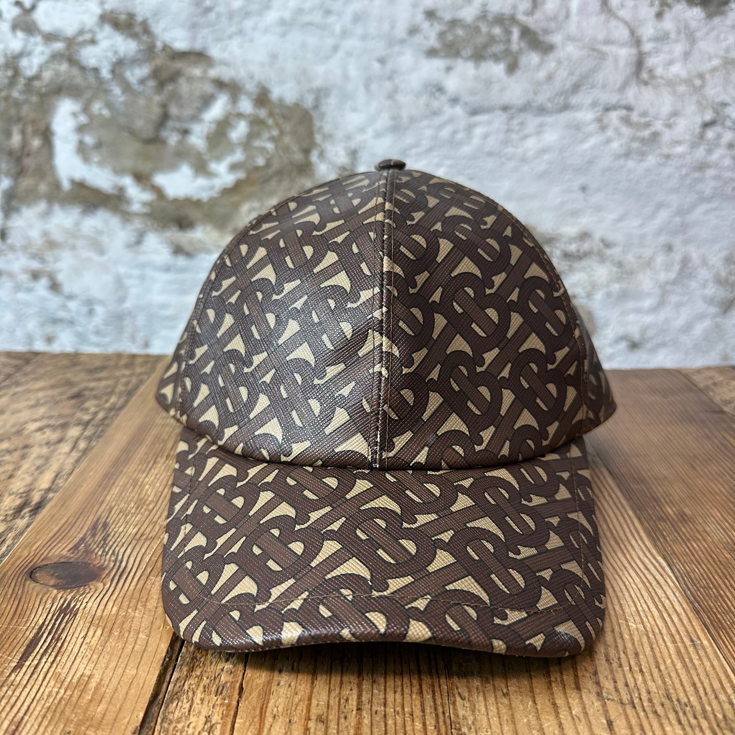 Burberry Brown TB AOP Logo Hat Sz L