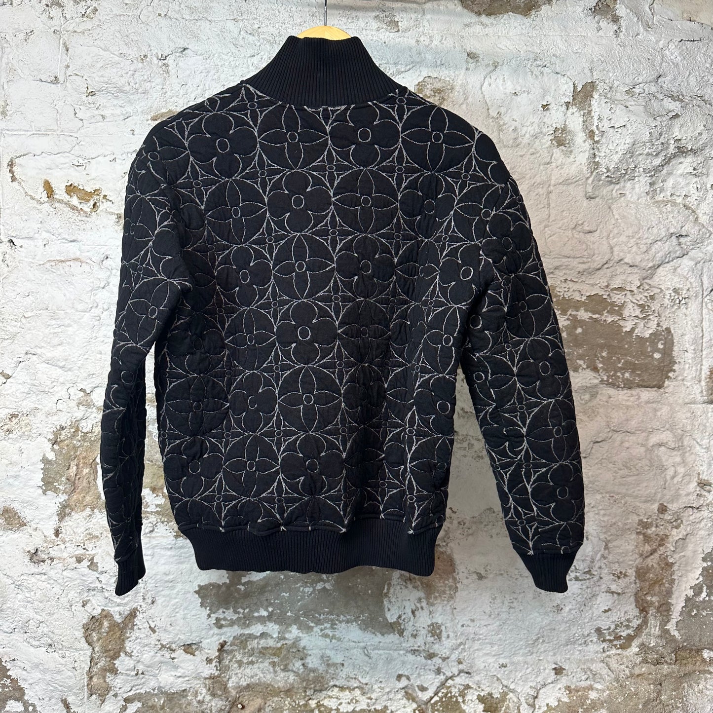 Louis Vuitton Quilted Monogram Zip Up Jacket Black Sz M