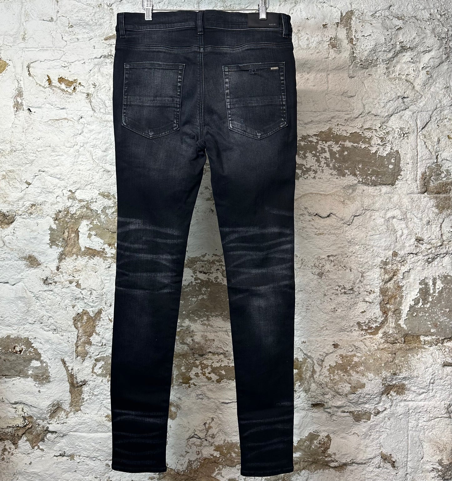 Amiri MX1 Black Gray Patch Black Denim Jeans Sz 34