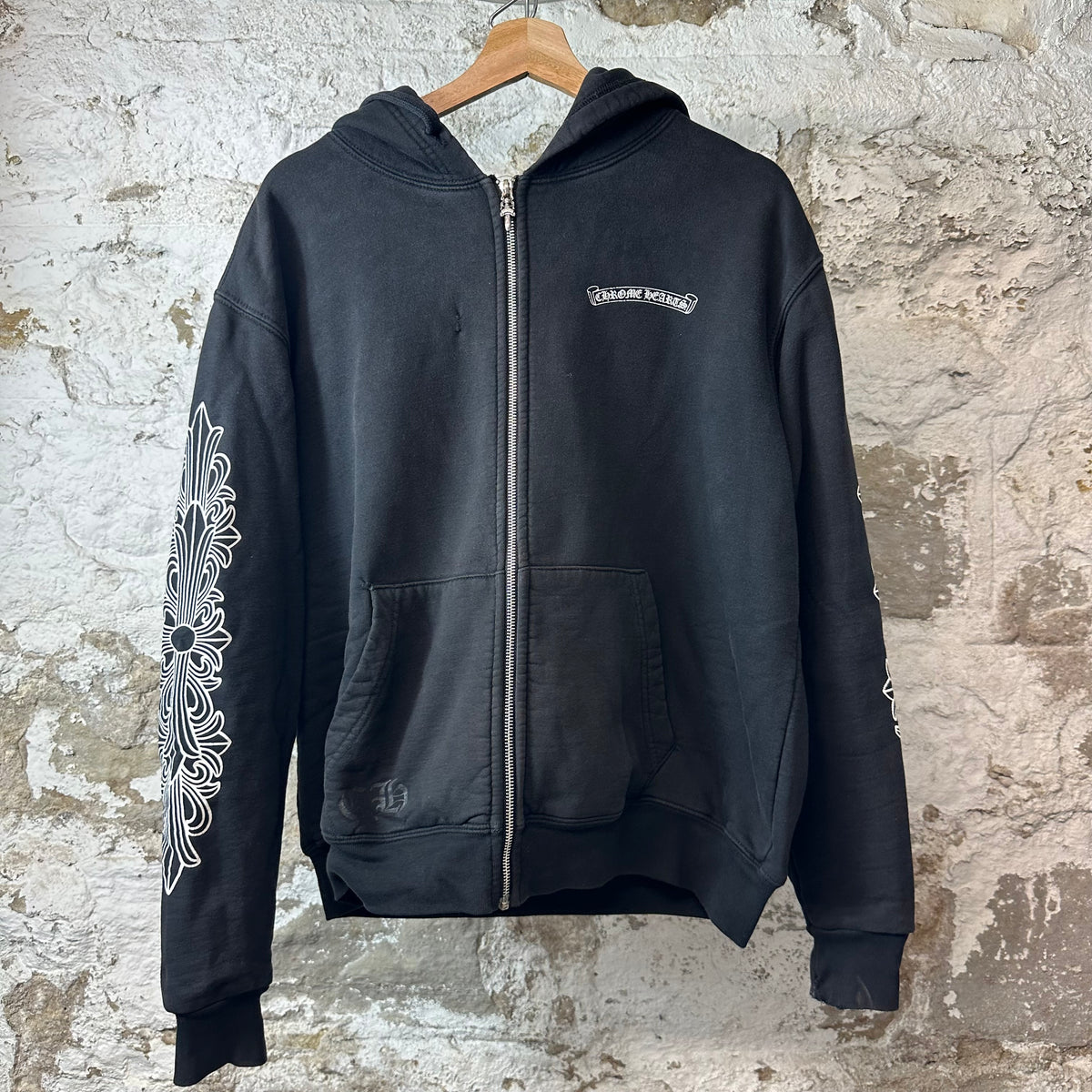 Chrome Hearts Aspen Black Thermal Zip Up Hoodie Sz S (Flawed)