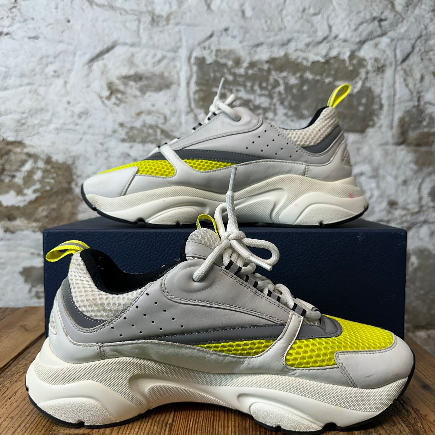Dior B22 White Grey Yellow Sneaker Sz 10 (43)
