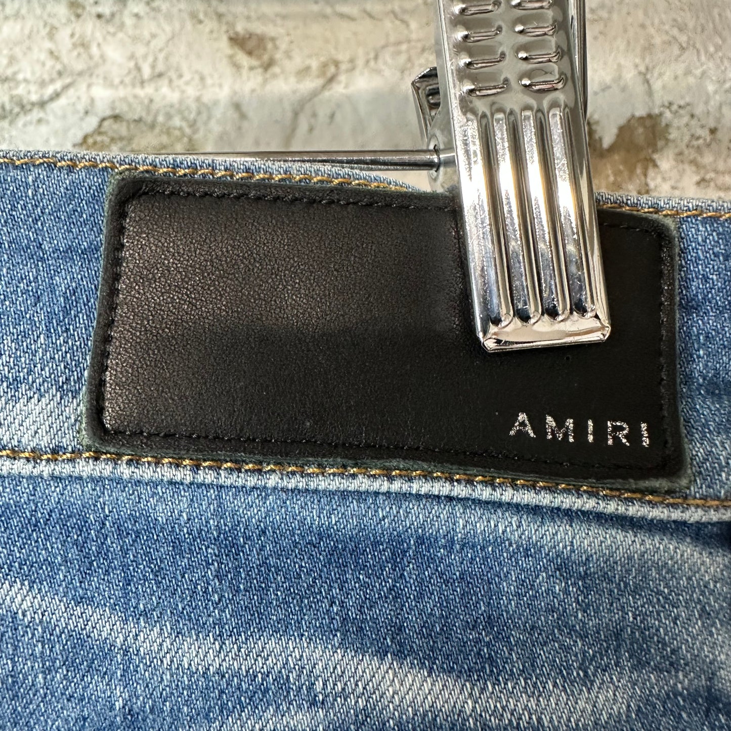 Amiri MX1 Sky Blue Cream Blue Denim Jeans Sz 30