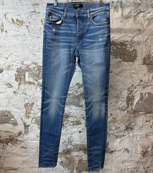 Amiri Plain Blue Denim Jeans Sz 32