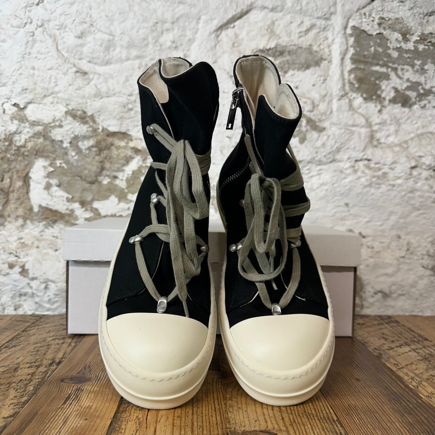 Rick Owens High Hexa Lace Black Milk Sneaker Sz 9 (42)