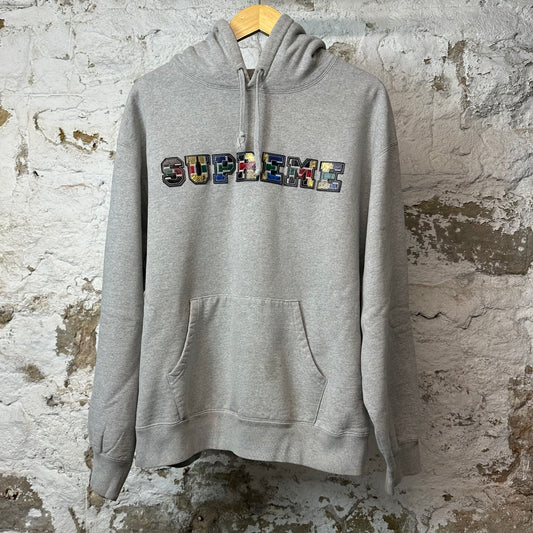Supreme Patchwork Spell Hoodie Grey Sz L