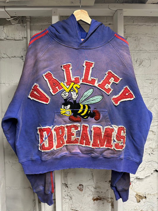 Vale Dreams Faded Blue Hoodie Sz M