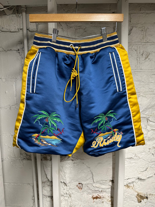 Rhude Satin Palm Tree Shorts Sz M