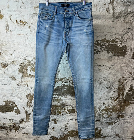 Amiri Plain Blue Denim Jeans Sz 31
