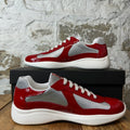 Prada Americas Cup Red Patent Grey White Sneaker Sz 11 DS