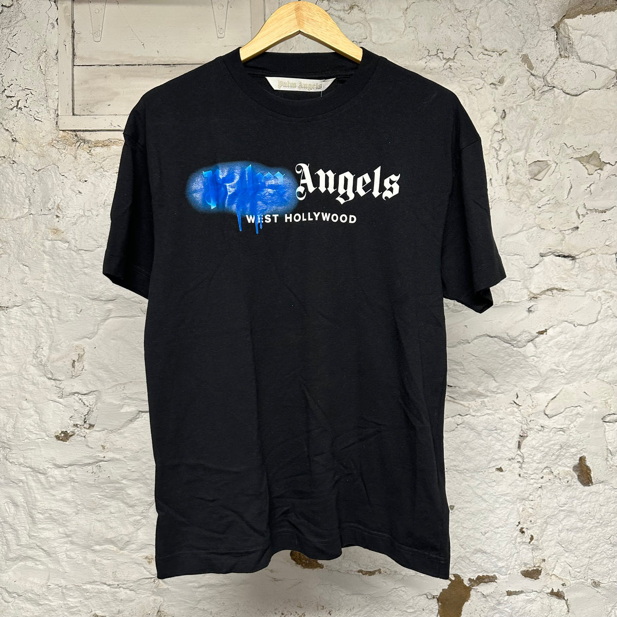Palm Angels Blue Spray Paint T-Shirt Sz S
