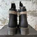 Rick Owens 1460 Quad Sole Megalace Boot Black Sz 9 DS