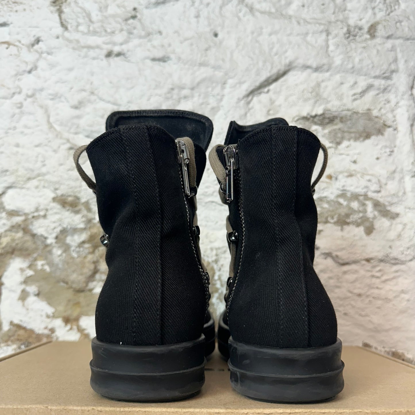 Rick Owens High Hexa Lace Black Pearl Sneaker Sz 5 (37)