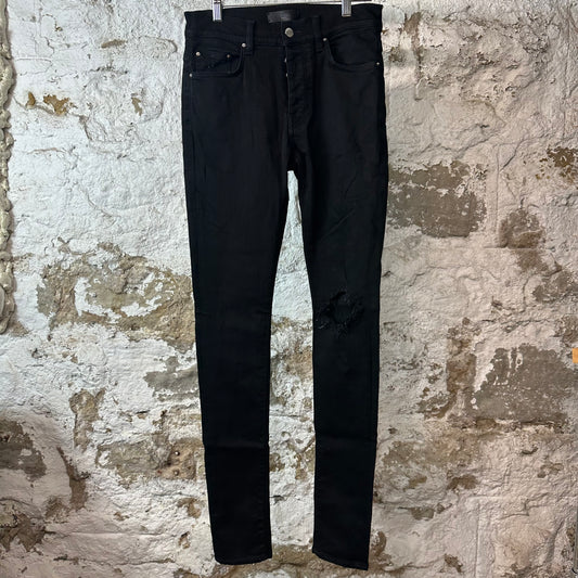 Amiri Plain Black Knee Hole Denim Jeans Sz 29