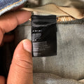 Amiri MX1 Orange Suede Dark Blue Denim Jeans 36