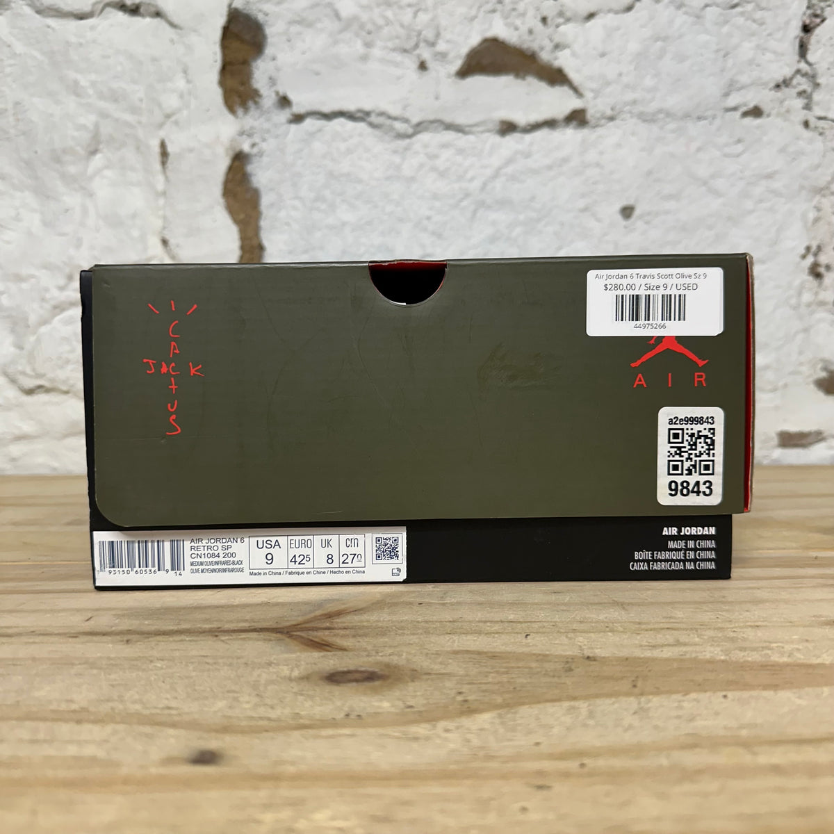 Air Jordan 6 Travis Scott Olive Sz 9