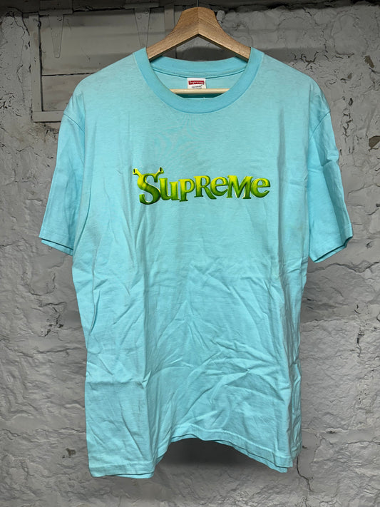 Supreme Light Blue Shrek T-Shirt Sz M