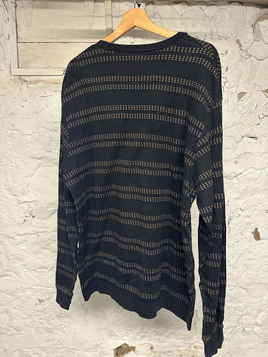 Supreme Black Brown Squares L/S T-Shirt Sz XL