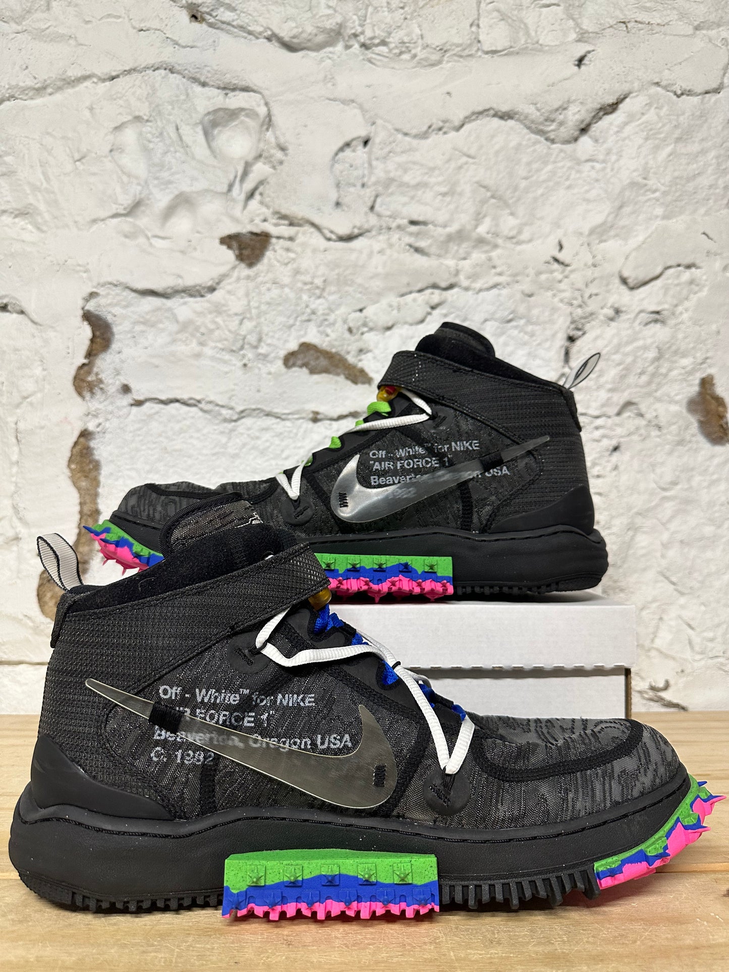 Nike Air Force 1 Mid Off-White Black Sz 13