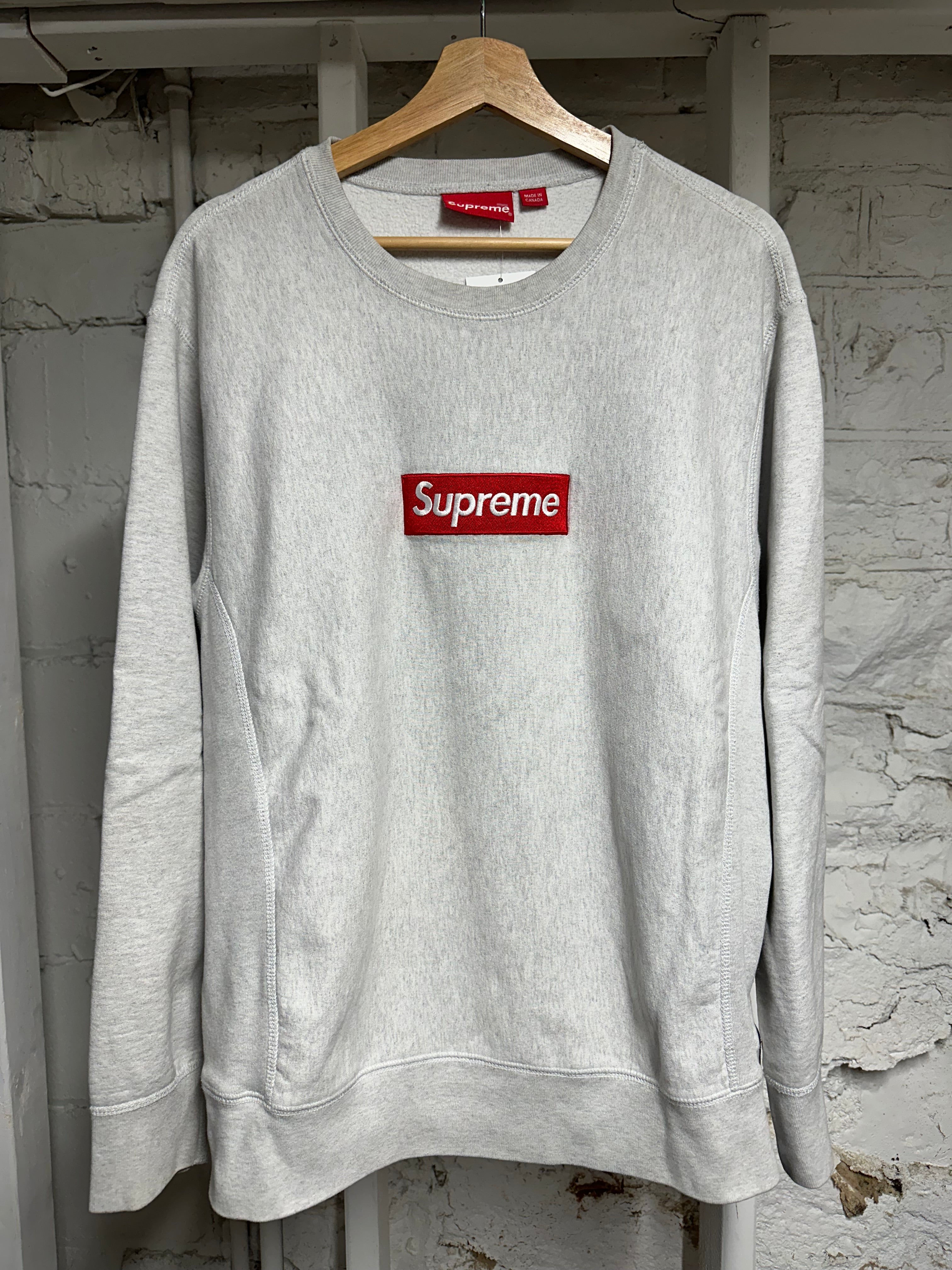 Grey Box Box Logo Crewneck Retail Supreme Red Box Logo Crewneck