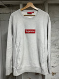 Supreme Red Box Logo Crewneck Grey Sz L