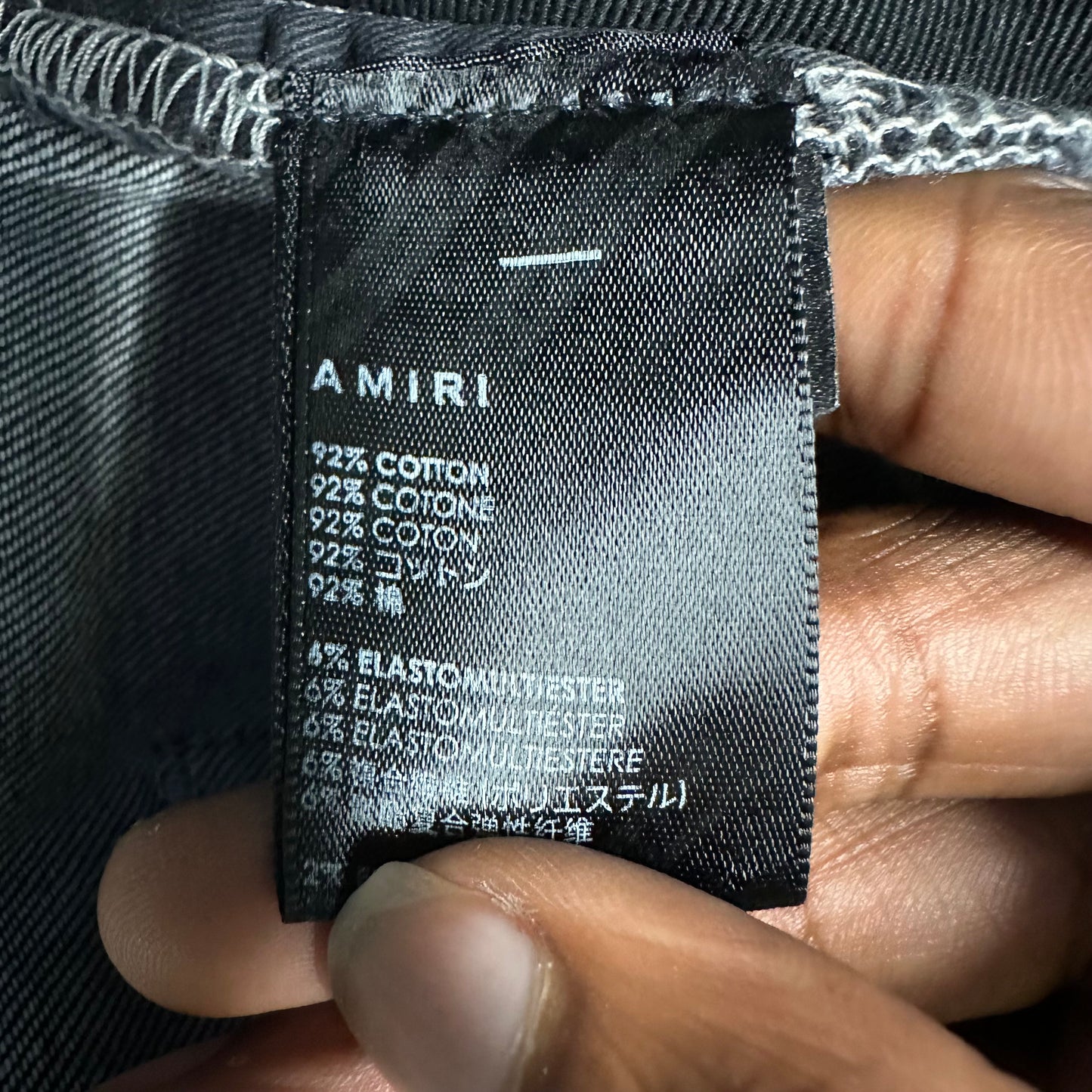 Amiri MX1 Black Paisley Thrasher Grey Denim Jeans Sz 38