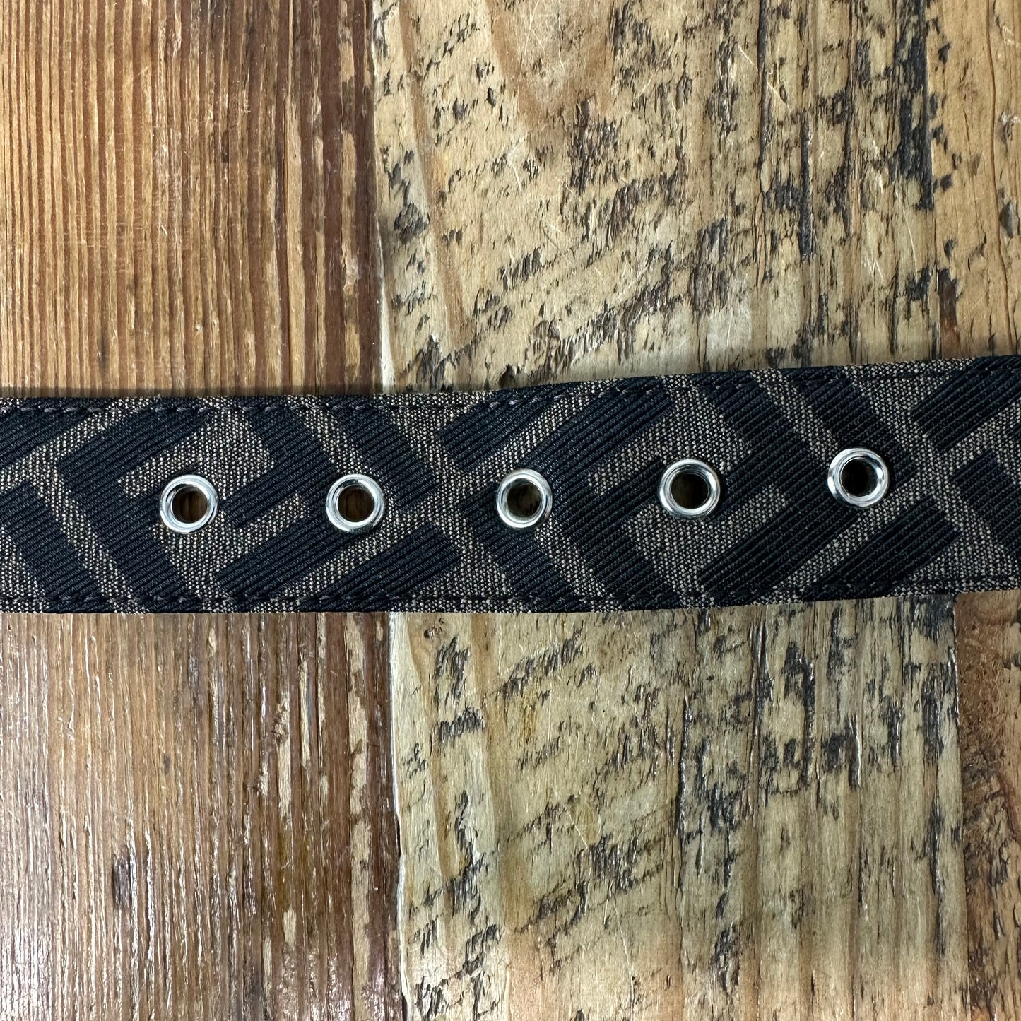 Fendi Zucca Canvas Brown Monogram Yellow Belt Sz (100/40)