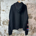 Bottega Desires Sleeve Logos Black Zip Up Hoodie Sz XXL
