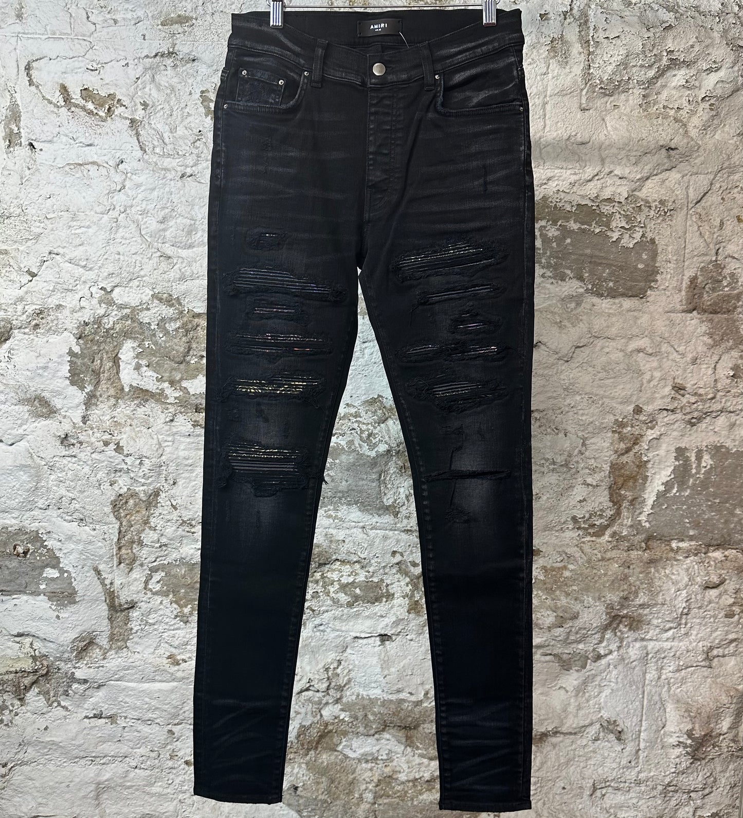 Amiri MX1 Rainbow Paisley Black Denim Jeans