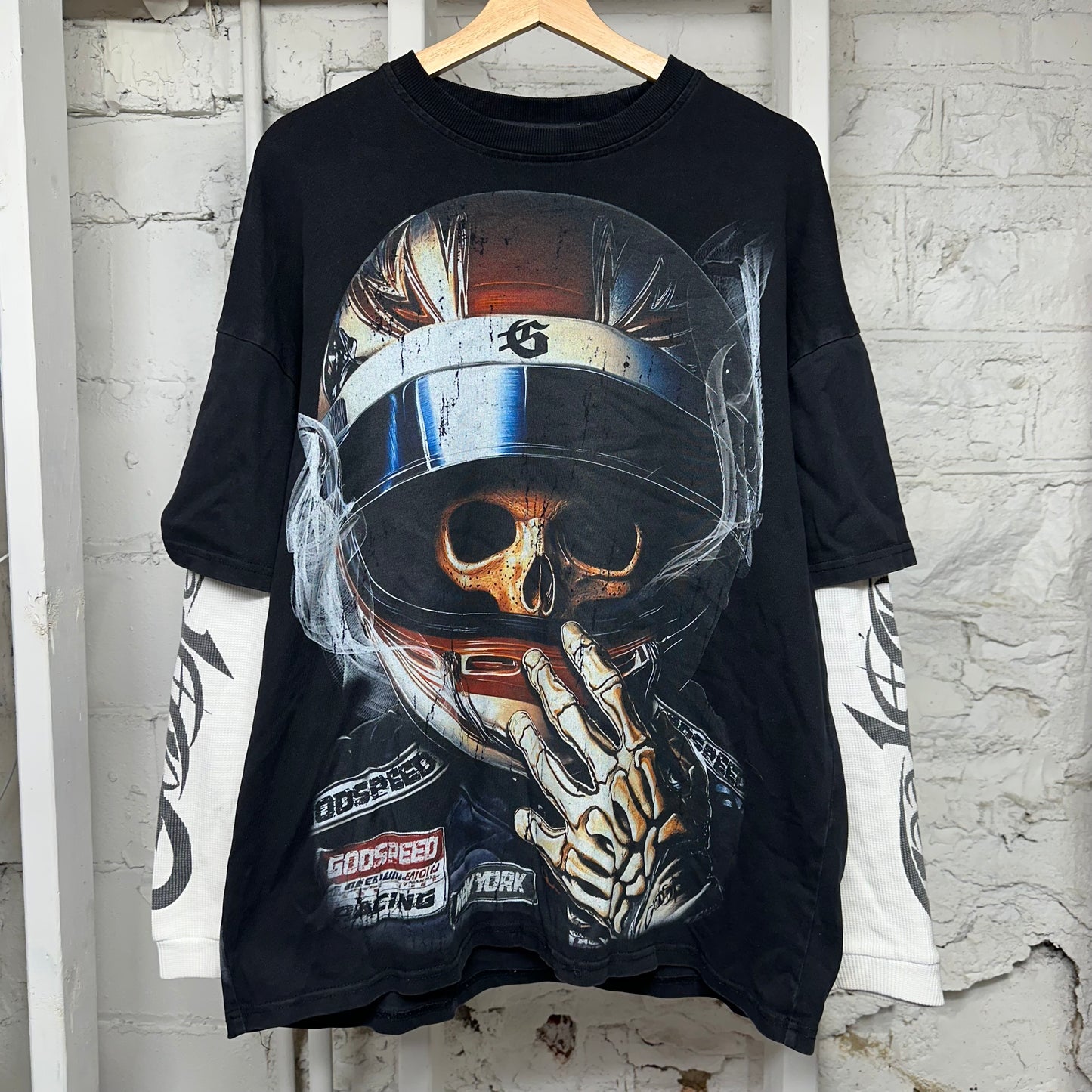 Godspeed Skeleton Helmet Black Thermal Long Sleeve Sz M