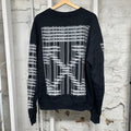 Off-White Black Grey Construction Crewneck Sz L