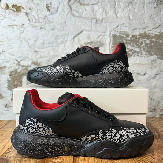 Alexander McQueen Black Red Grey Court Trainer Sneaker Sz 11 (44)