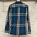 Burberry Blue Plaid Button Up Sz S
