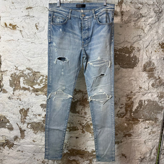 Amiri MX1 Denim Patch Blue Denim Jeans Sz 32