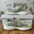 Prada Americas Cup Mint Green Patent Grey White Sneaker Sz 6 (38)
