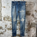 Amiri MX1 Sky Blue Cream Blue Denim Jeans Sz 33
