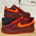 Nike Air Force 1 Low Patent Dark Team Red Safety Orange Sz 11 DS