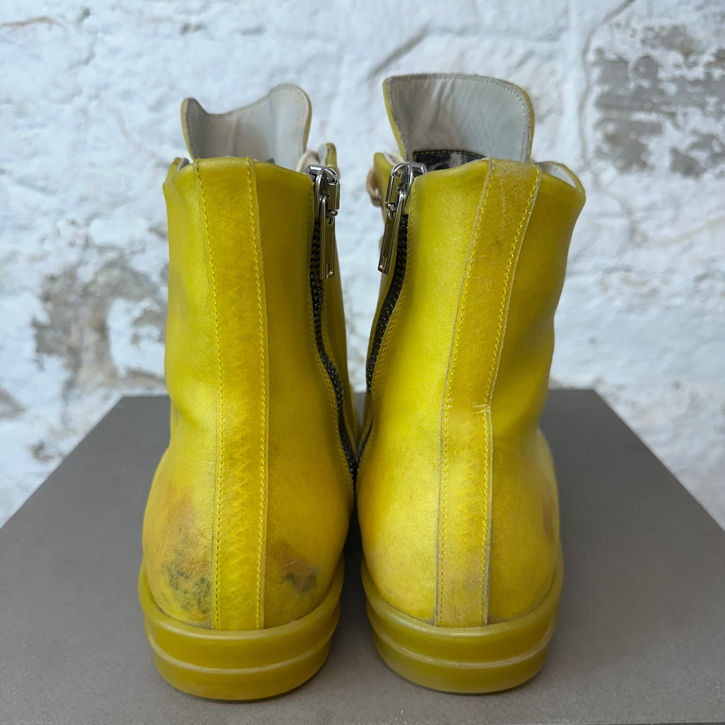 Rick Owens Transparent Yellow High Sneaker Sz 8 (41)