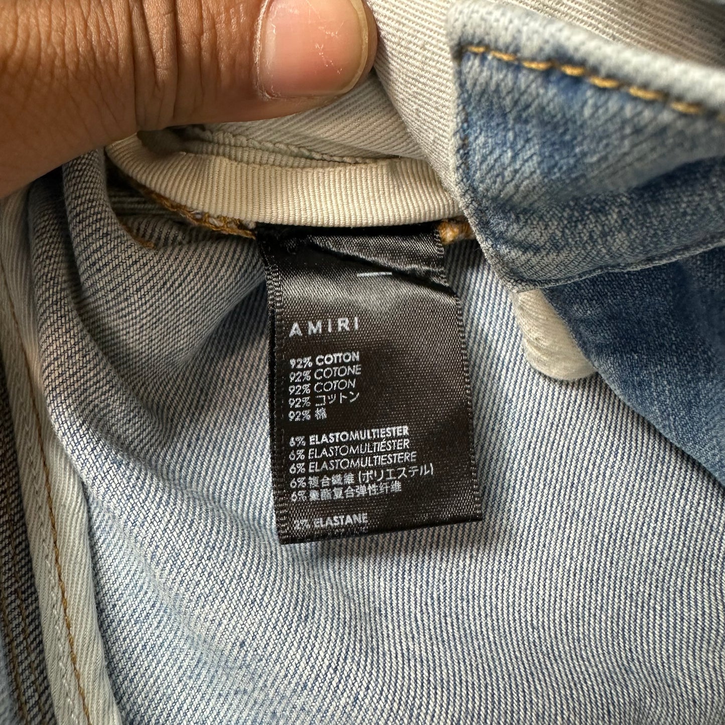 Amiri MX2 Multicolor Flannel Blue Denim Jeans Sz 29