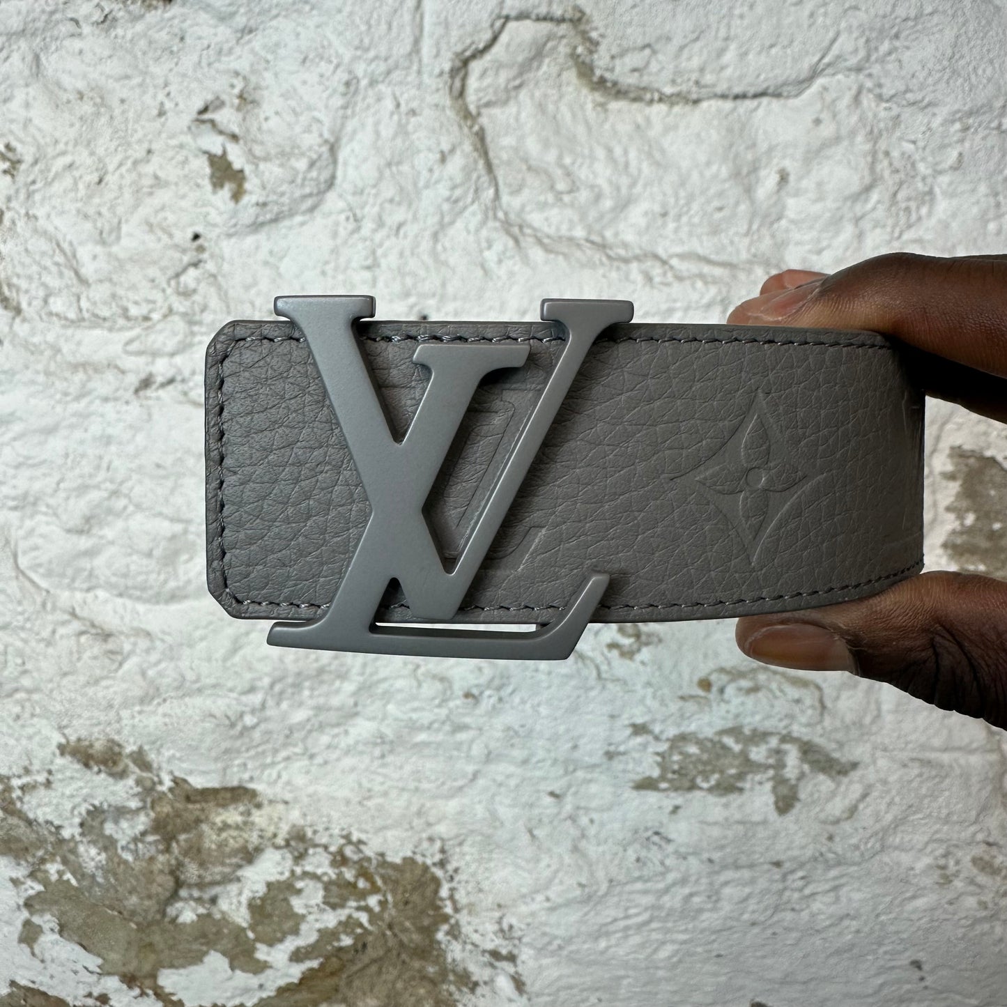 Louis Vuitton Gray Monogram Belt Sz (90/36) W/ Box