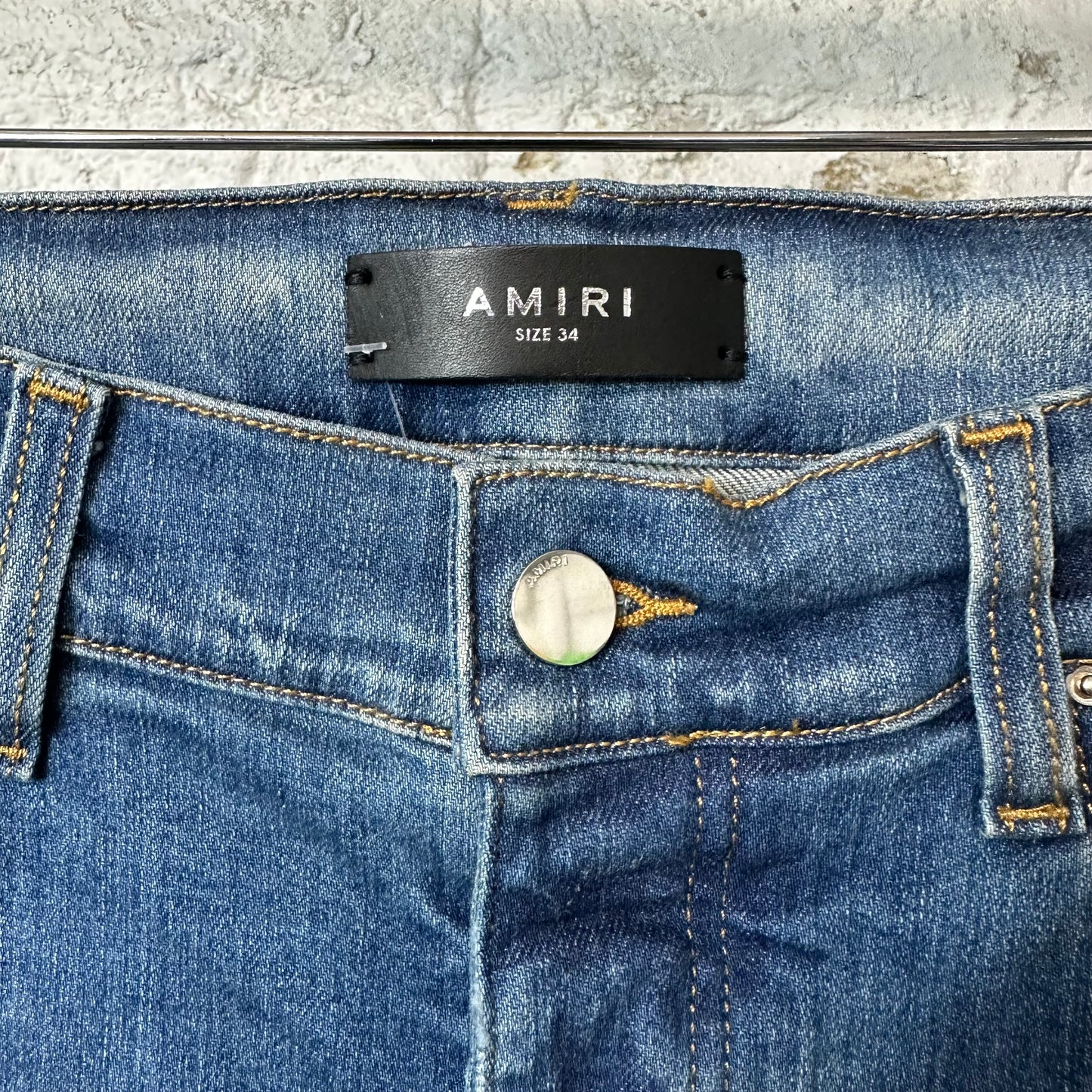 Amiri Plain Blue Denim Jeans Sz 34